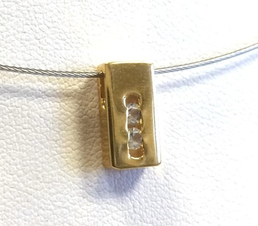 Pendant – Midi – with 2 zirconia stones – gold coloured