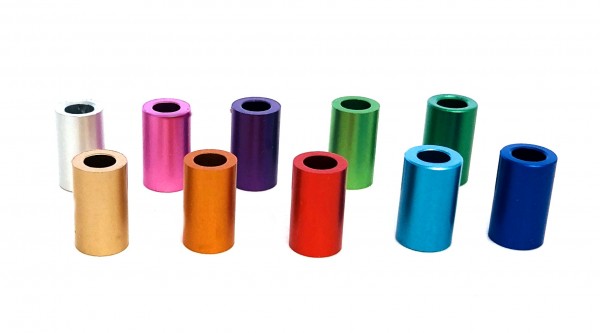 Aluminium tubes anodised 10x6 mm – 10 pieces in different colors