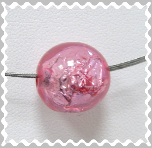 Foil bead 14 mm – pink