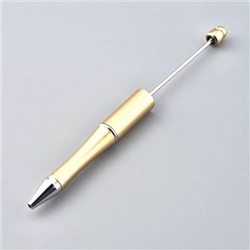 Beadable pen - a ballpoint pen that can be equipped with beads - color: gold