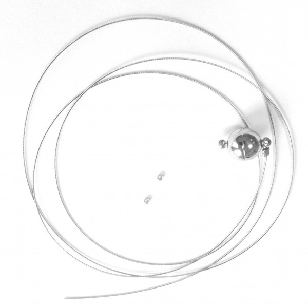 Stahlseil -vorgefertigt, einseitig offen - Magnetverschluss 12mm, Farbe: silber