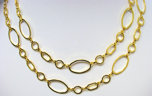 Link chain – 100 cm – unusual design – round oval rectangular