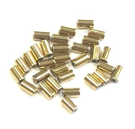 Hämatit Röhren 5x3mm - 30 Stück - gold glanz farbig veredelt