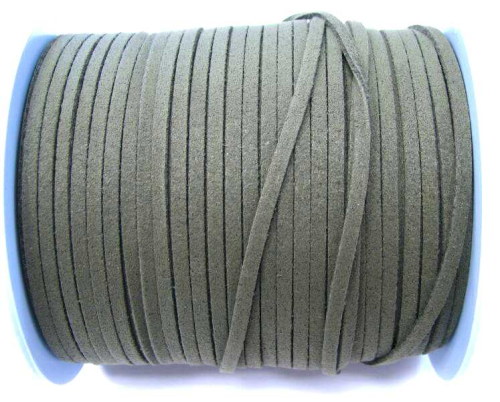 Band flach in Wildlederoptik - grau - 1 Meter