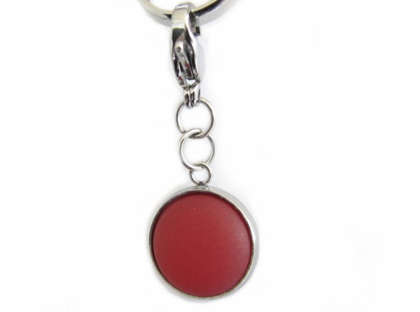 Charms - Pendant with lobster clasp - STAINLESS STEEL - Polaris ruby