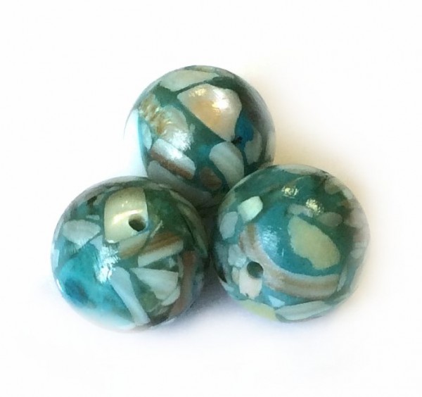 Mother-of-bead splinter bead made of resin 10 mm – turquoise – 1 pcs.