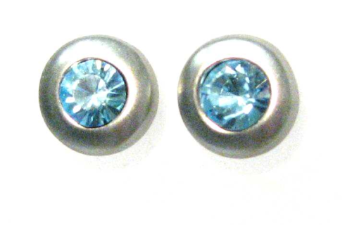 Earrings round with crystal turquoise