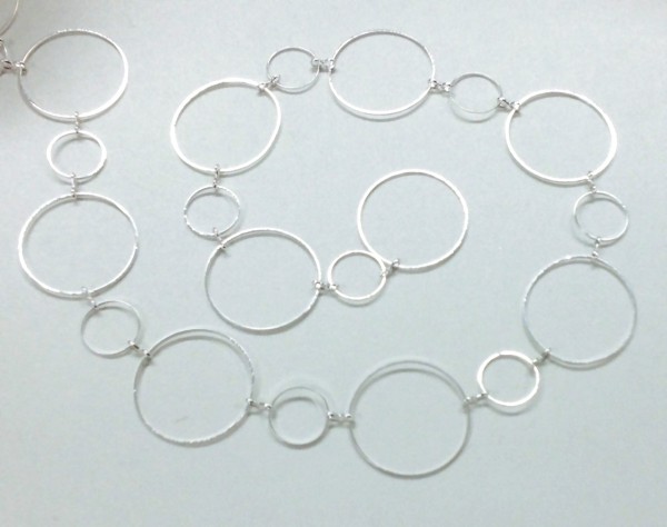 Chain – 100 cm – unusual design – round round – color: Silver