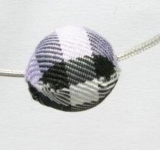 Fabric upholstered bead 14 mm, diamond light purple look