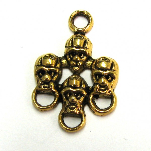 Charms straps – Charms connector Skull multiples – antique gold colored
