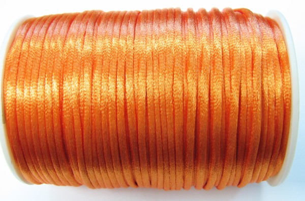 Seidenband 2mm - orange - 91 Meter Kunstseide