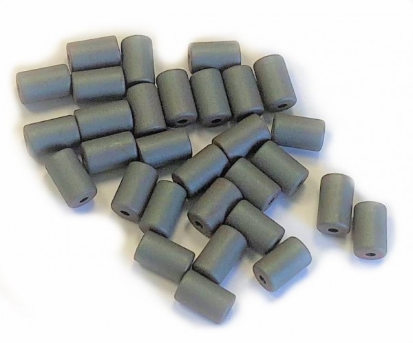 Hämatit Röhren 6x4mm - 25 Stück - hämatit matt